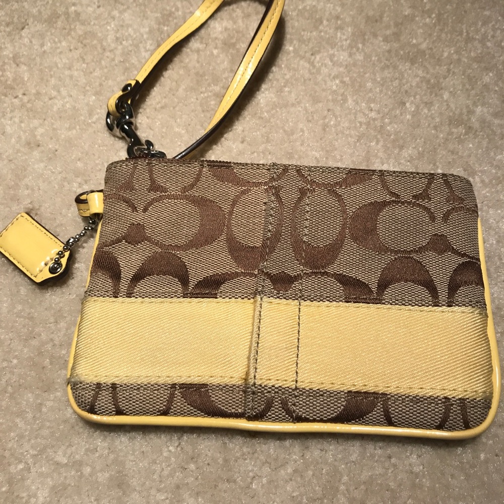 Coach Signature Wristlet Yellow Y2K style